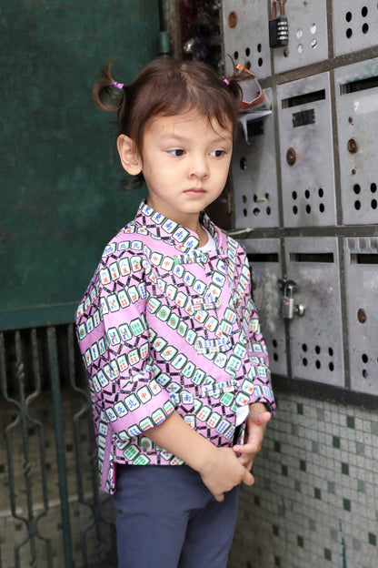 Marjo Kids Mahjong Oriental Jacket (Purple/ Green)