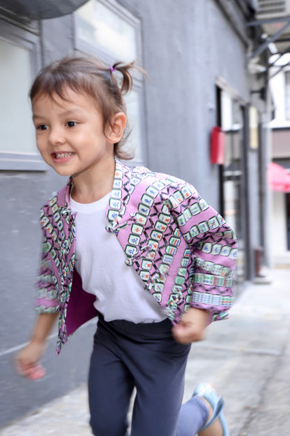 Marjo Kids Mahjong Oriental Jacket (Purple/ Green)