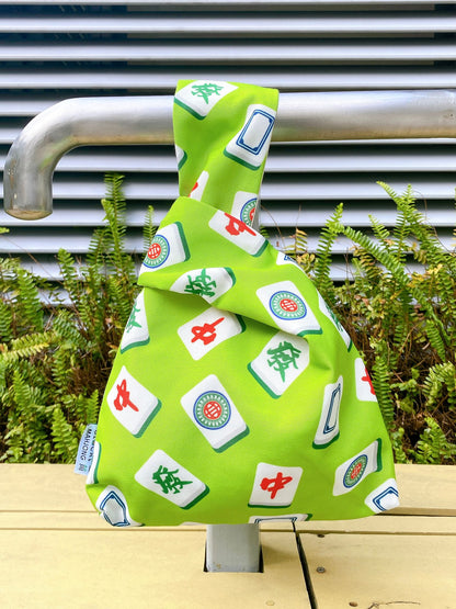 Mahjong Print Japanese Knot Bag